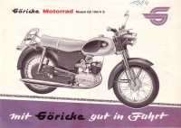 Preview: Göricke Motorrad Modell Gö100/4S Prospekt 1964 Preview: Göricke Motorrad Modell Gö100/4S Prospekt 1964