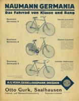 Naumann Germania bicycle brochure 1925