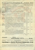 Preview: Victoria Preisliste 1935 Preview: Victoria Preisliste 1935
