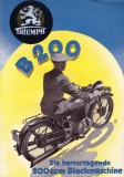 Triumph B 200, B 200 L und B 200 LF Prospekt 1937