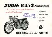 Ardie B 252 Sport brochure 1952