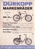 Dürkopp Fahrrad Prospekt 1930er Jahre