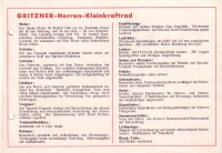 Gritzner Kleinkraftrad Prospekt 1938