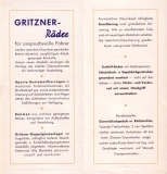 Gritzner Fahrrad Prospekt 1950/60er Jahre