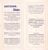 Gritzner Fahrrad Prospekt 1950/60er Jahre