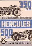 Hercules 350 OHV + 500 SV brochure 1935