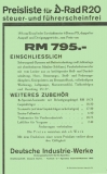 D-Rad R 20 pricelist 1931