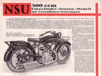 Preview: NSU 500 ccm Einzylinder Touren-Modell Prospekt 1929/30 Preview: NSU 500 ccm Einzylinder Touren-Modell Prospekt 1929/30