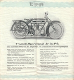 Preview: Triumph Sportmodell S 3,5 PS und Tourenmodell T 4PS Prospekt ca. 1925