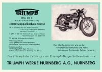 Triumph BDG 250 H und BDG 125 + BDG 125 H Prospekt 1952