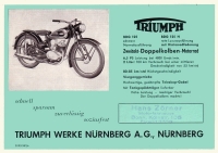 Preview: Triumph BDG 250 H und BDG 125 + BDG 125 H Prospekt 1952