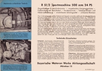 Preview: BMW 500 ccm R 51 / 2 Prospekt 1950
