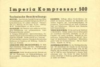 Imperia Kompressor 500 Prospekt 1935