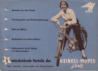 Heinkel Moped Perle Prospekt 1950er Jahre