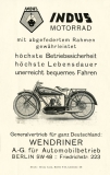 Indus Motorrad 350 ccm Prospekt ca. 1925