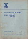 Sachs 504/1 A u. B partlist 12.1972