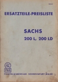 Sachs 200 L u. 200 LD partlist 1950s