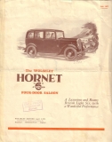 Wolseley Hornet 6 Zyl. Four door saloon brochure ca. 1932