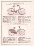 Hercules Fahrrad Programm 1930er Jahre