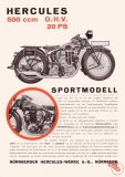 Hercules 500ccm Sportmodell Prospekt 1933