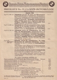 BMW Preisliste No.52 14.8.1933