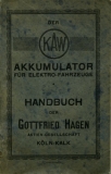 Hagen Handbuch für Elektrofahrzeuge 1927