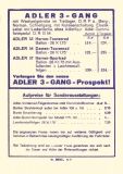 Adler Fahrräder Preisliste 15.5.1935