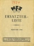 Preview: M.F.Z. Ersatzteilliste Ausgabe 1926