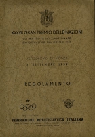 Regolamento Motociclistico Monza 6.9.1959