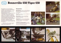 Preview: Triumph Bonneville 650 + Tiger 650 Prospekt ca. 1975