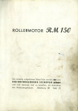 IWL Rollermotor RM 150 Ersatzteilliste 1960er Jahre