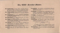 Preview: Kondor Programm Fahrrad 1898 Teil 1