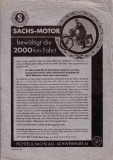 "Sachs Motor bewaeltigt die 2000km Fahrt" Prospekt 9.1934