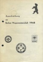 Ausschreibung Berliner Wagenmeisterschaft 1968