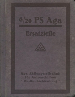 AGA 6/20 PS Ersatzteilliste 1920er Jahre