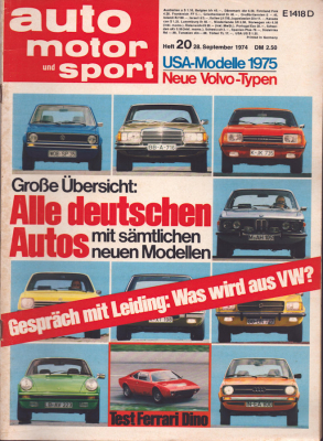 Auto, Motor & Sport 1974 Heft 20