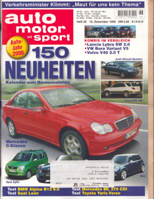 Auto, Motor & Sport 1999 Heft 26