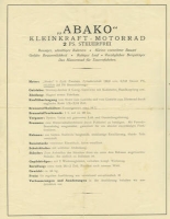 Abako 2 HP motorcycle brochure 1923-1925