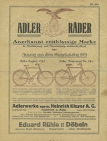 Adler bicycle brochure 1913