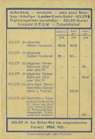 Preview: Adler Fahrräder Preisliste 1.10.1934 Preview: Adler Fahrräder Preisliste 1.10.1934