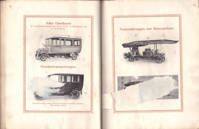Adler Automobile Katalog 1914