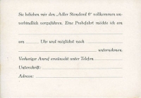 Adler Standard 6 Probefahrt Prospekt 1928
