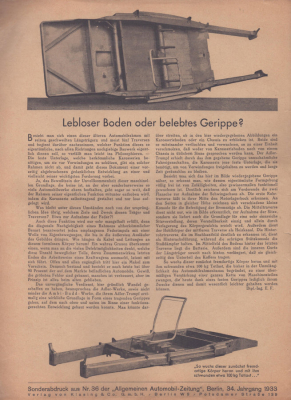 Adler / Ambi-Budd Sonderabdruck aus AAZ 1933