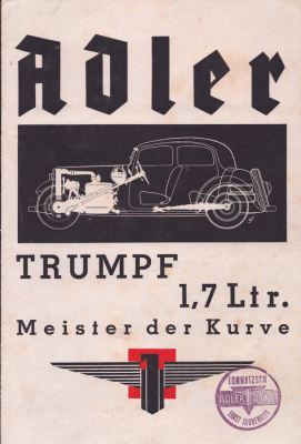 Adler Trumpf 1,7 Ltr. Prospekt 11.1934