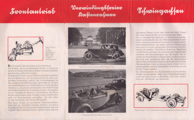 Preview: Adler Trumpf 1,7 Ltr. Prospekt 11.1934