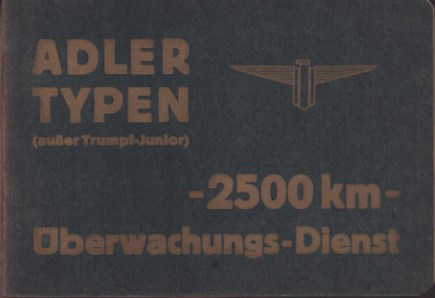Adler Kundendienstheft 2.1935