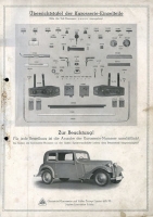 Adler / ABP Trumpf Junior Übersichtstafel der Karosserie-Teile 1930er Jahre