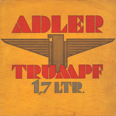 Adler Trumpf 1,7 Ltr. Prospekt 12.1936