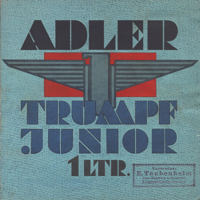 Adler Trumpf Junior 1 Ltr. Prospekt 12.1936