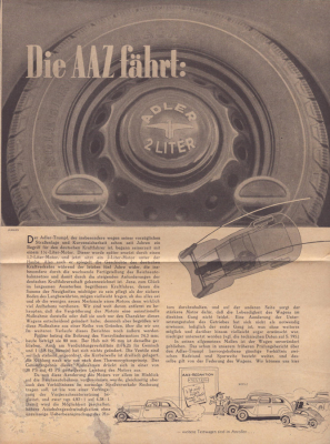 Adler 2 Liter Test aus AAZ 1938